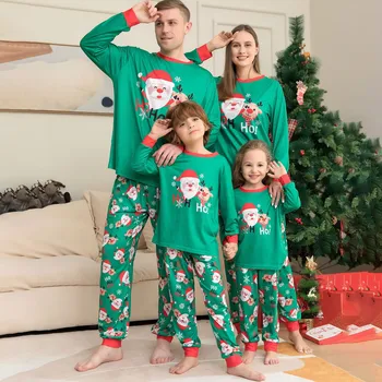 חג המולד מודפס Loungewear 2 חתיכה המשפחה חליפת פיג 'מות תואמות המשפחה חג המולד פיג' מות משפחה קבע התאמת חג המולד עבור 3